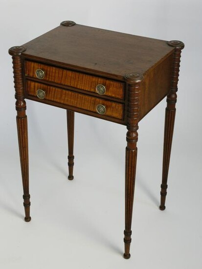 American Federal Mahogany Two Drawer Night Stand
