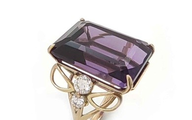 Amethyst - 14kt gold - Yellow gold - Ring