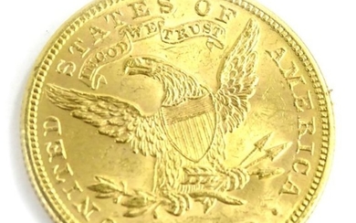 An 1895 American gold 10 dollar coin