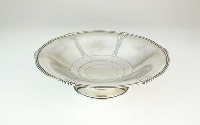 An Art Deco silver pedestal bowl