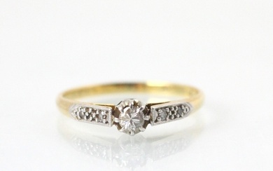 An Edwardian style diamond solitaire ring, the central round...