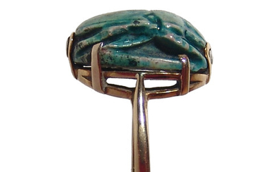 An Egyptian scarab set into a nice gold ring