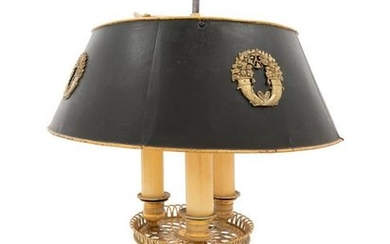 An Empire Style Brass Bouillotte Lamp