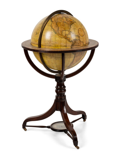 An English Mahogany Eighteen-Inch Terrestrial Globe