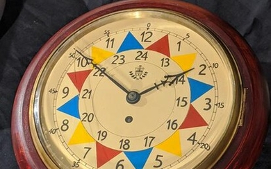 An RAF sector clock, mahogany case, single fusee