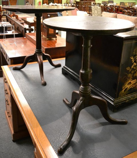 An early 19th century mahogany tripod table, and an early...