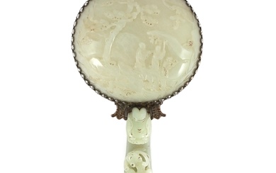 An early 20th century Chinese plated hand mirror with 18th/1...