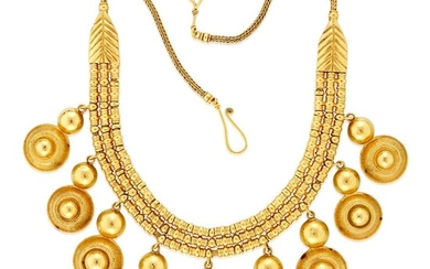 An eighteen karat gold necklace, Ilias Lalaounis designed as...