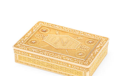 An important French Imperial gold snuff box with the cipher of Napoleon Bonaparte