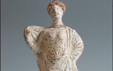 Ancient Greek Terracotta Very fine votive sculpture Female Figure. TL test. H. 26 cm. Spanish Export License
