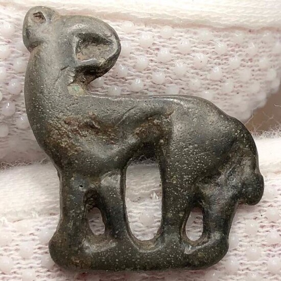 Ancient Scythian Bronze Lovely Massive Amulet-Pendant shaped as a Hind walking left with the head looking back .