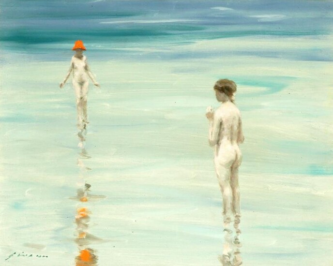 Andre Gisson Nudes at Beach Painting