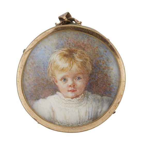 Anglo-American School 19th century Portrait miniature of a young...