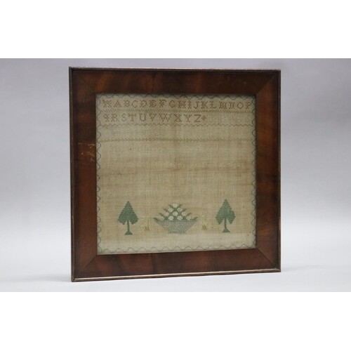 Antique 19th century framed sampler, by Mary Scholey, dated ...