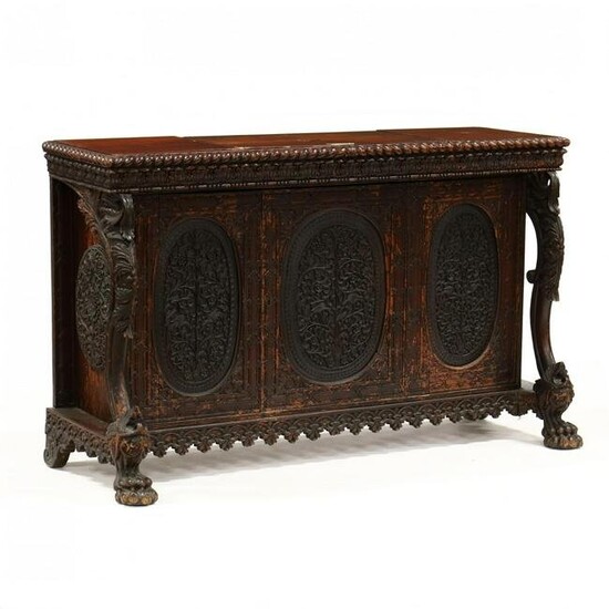 Antique Anglo-Indian Carved Sideboard