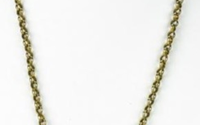 Antique Art Deco Locket Necklace w Rolo Link Chain