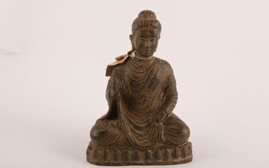 Antique Asian seated bronze Buddha Height: 8 1/4 inches