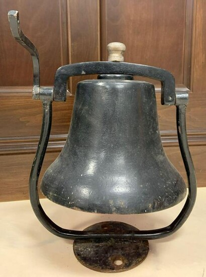 Antique Cast Iron Bell on Stand