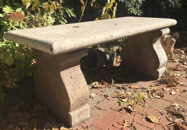 Antique Cast Stone Garden or Outdoor Bench