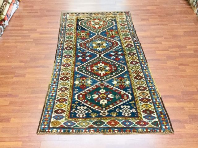 Antique Kazak Caucasian rug-4686