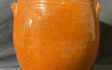 Antique Orange Ceramic Planter