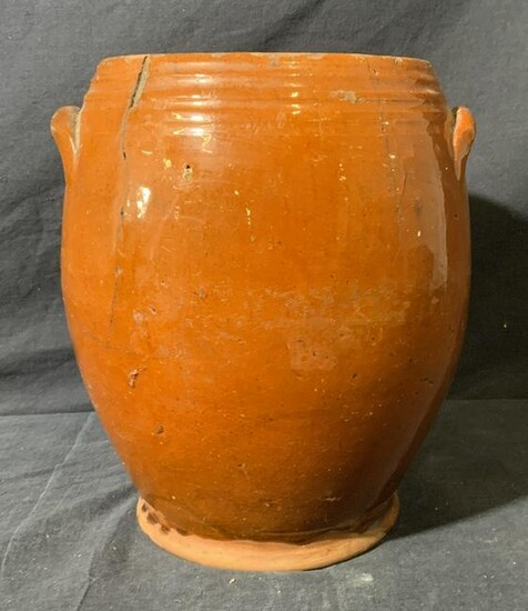 Antique Orange Ceramic Planter