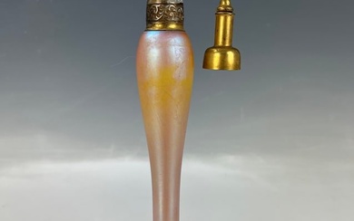 Antique Perfume Bottle Glass Atomizer Gold Butterscotch