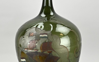 Antique glass storage bottle, H 55 cm.