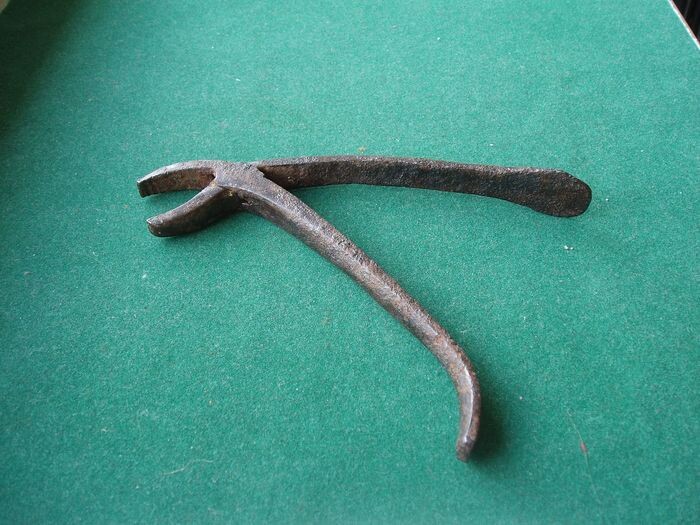 Antique wrought iron dentist tongs find (1) - Iron (cast/wrought)