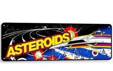 Arcade Game Marquee, Asteroids, Metal Game Room Sign