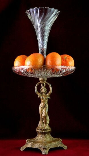 Art Nouveau Table Center / Fruit Stand With Vase, France, 1900-1919
