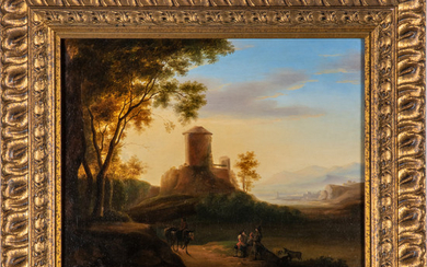 Artist Unknown, (American,19th Century) - Landscape with Figures