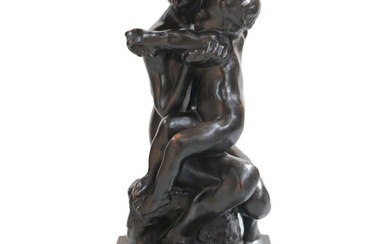 August Rodin Patinated Bronze Sculpture figural group Frere et Soeur