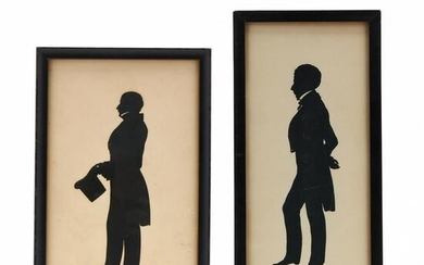 Auguste Edouart (French, 1789-1861), Two Silhouettes of