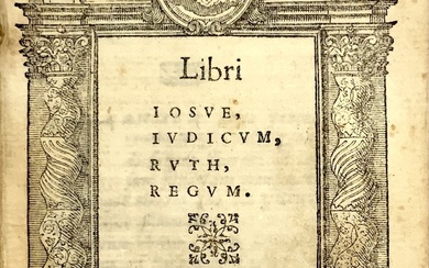 [BIBBIA] - Libri Iosue, Iudicum, Ruth, Regum. Roma: Andrea Brugiotti, 1624. Solo un volume (di 10), 24mo (112x72mm). Frontespizio entro…