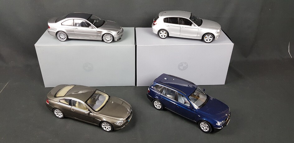 BMW - QUATRE BMW échelle 1/18 : 1x M3 CSL 1x 6er Coupé 6 Series...