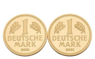 BRD/GOLD - 2 x 1 Deutsche Mark 2001 F (J.481)