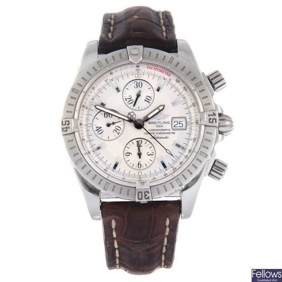 BREITLING - a gentleman's stainless steel Chronomat Evolution chronograph wrist watch.