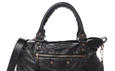 Balenciaga - Agneau Giant 12 Rose Gold Town Black Clutch bag