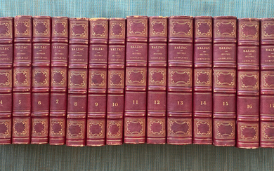 Balzac works, 20 vols, leatherbound, 1853-1855