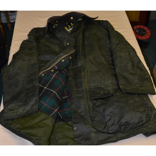 Verzwakken Allergie Karakteriseren Barbour Northumbria wax jacket with liner and detachable hoo... at auction  | LOT-ART