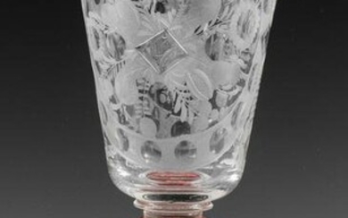Barock-Pokal mit Rubinglasfäden