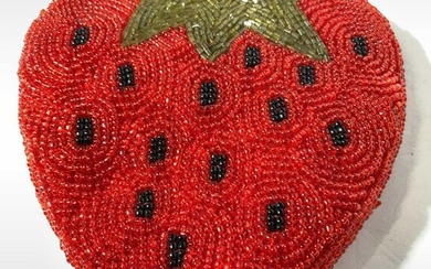 Beaded Strawberry Coin Purse Coin Bag