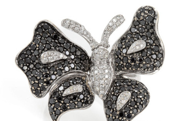 Black & White Diamond Butterfly Ring