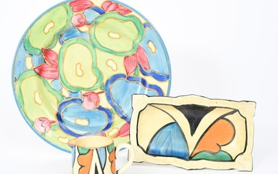 Blue Chintz' a Clarice Cliff Bizarre plate, painted...