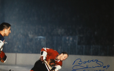 Bobby Hull Signed Blackhawks 16x20 Photo Inscribed with Multiple Inscriptions (PSA)