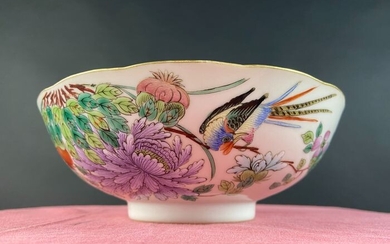 Bowl - Porcelain - Bol en porcelaine avec sceau rouge chine Tongzhi mark - China - Early 20th century