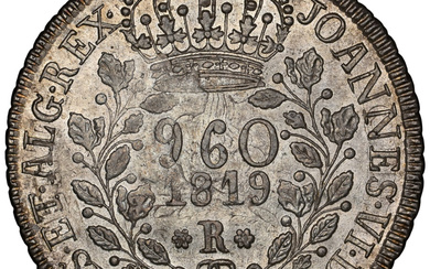 Brazil: , João VI 960 Reis 1819-R MS63+ NGC,...