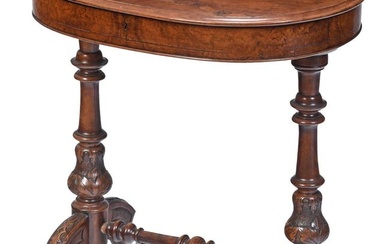British Victorian Burlwood Sewing Table