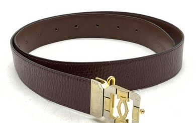 CARTIER Brown Leather Belt, Luxury Menswear